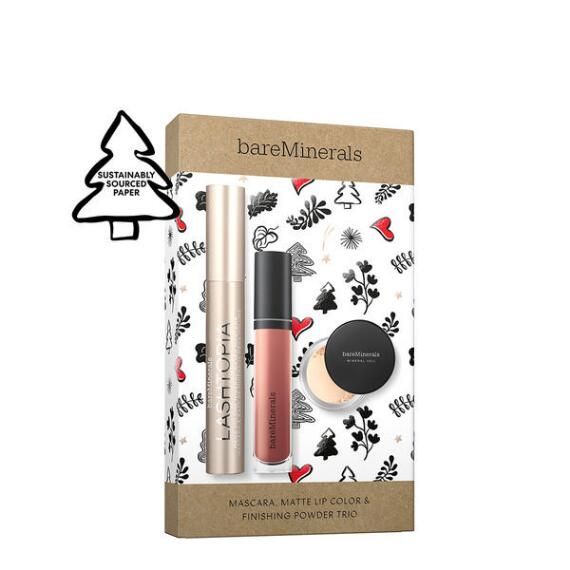 bareMinerals 3-pc Mascara, Matte Lip Color & Finishing Powder Trio | Beauty Brands