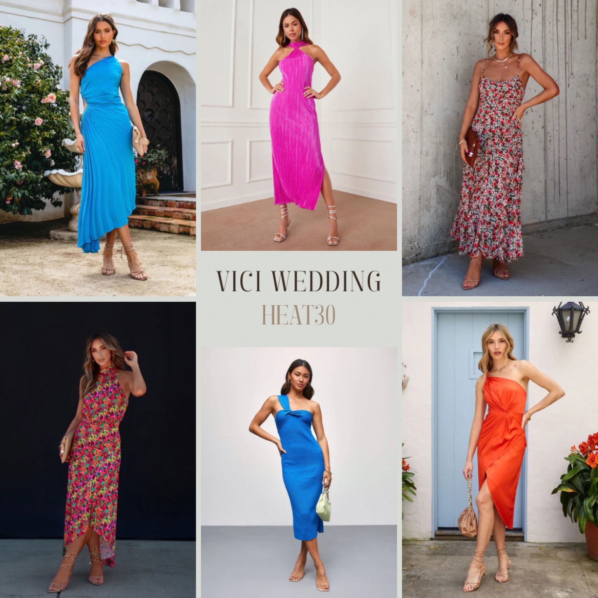 vici wedding guest dress 1, 2 or 8?! comment SHOP to be BEST DRESSED under $65 for your use code emerson30 for 30% off @vici  #vicipartner, https://liketk.it/5nlBE, follow @shopclassycleanchic for more Vici Grey Flowy Maxi Dress