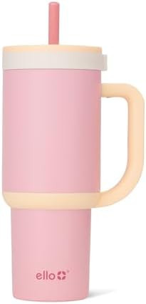 Ello Oasis 24 oz Tumbler with Handle & Retracting Straw | Reusable Insulated Stainless Steel Cup ... | Amazon (US)