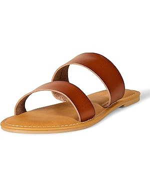 Amazon Essentials Women's Two Band Open Toe Slides | Amazon (US)