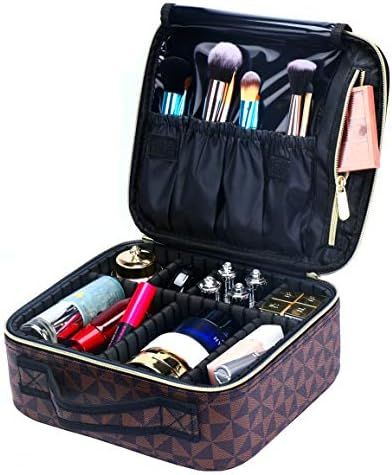 Travel Makeup Train MAKE UP Case Makeup Cosmetic Case Organizer Portable Artist Storage Bag with ... | Amazon (US)