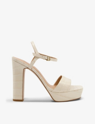 Matche croc-embossed platform-heel leather sandals | Selfridges