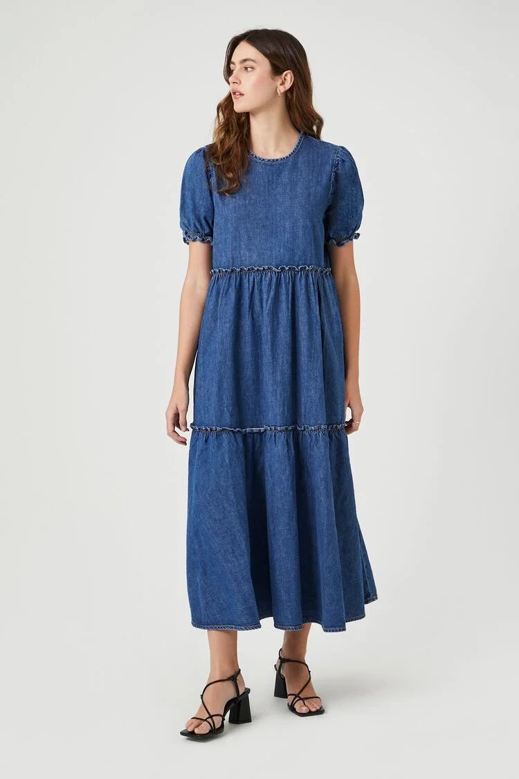 Denim Ruffle Tiered Maxi Dress | Forever 21 (US)