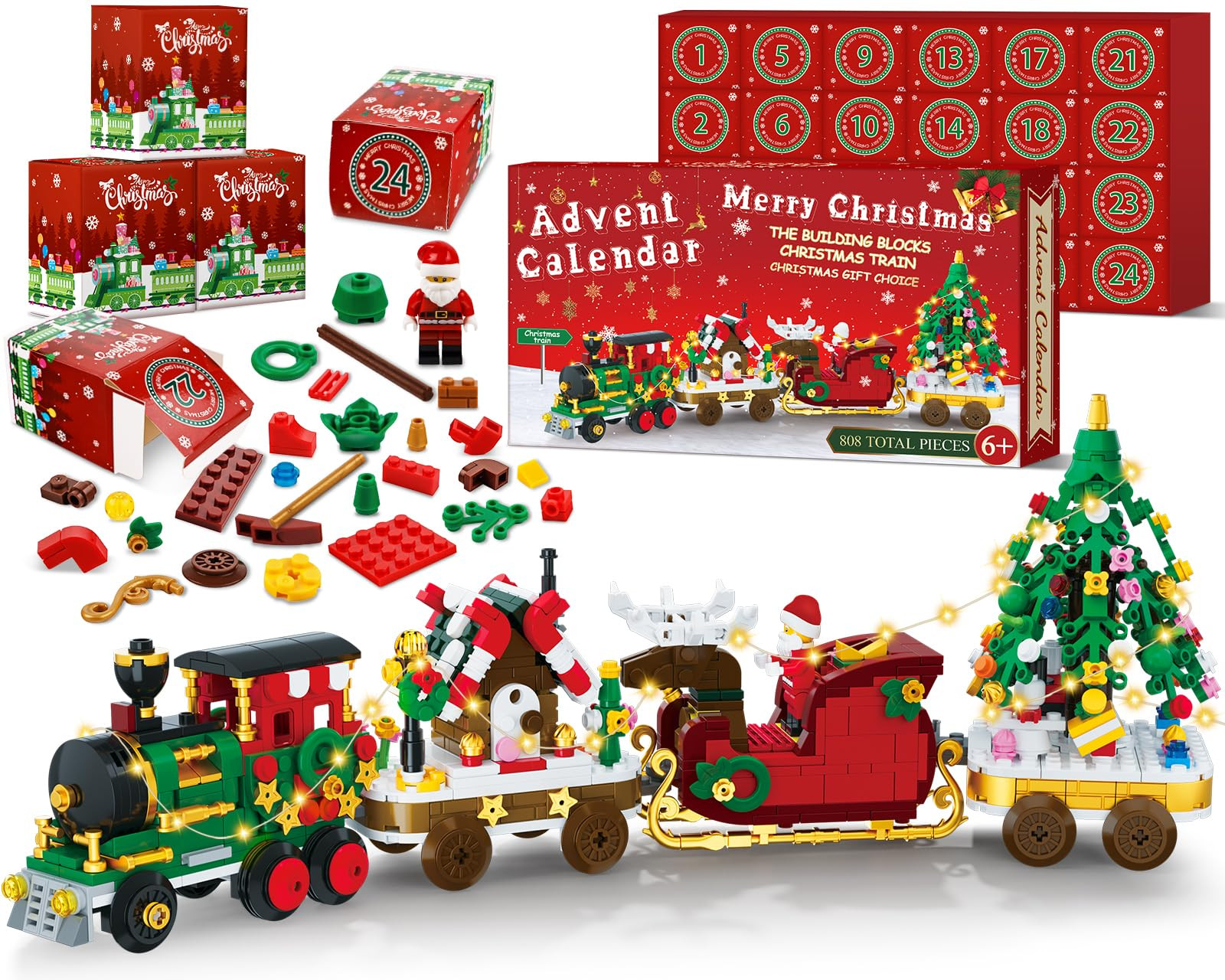 Advent Calendar 2025 Christmas Train Building Blocks Set, 24 Boxs Surprise Christmas Countdown To... | Amazon (US)
