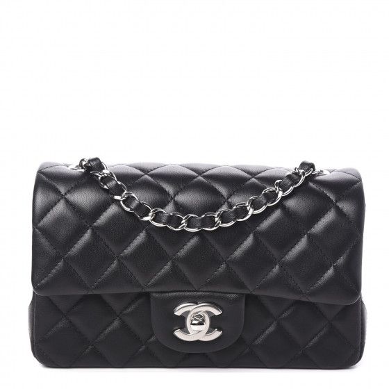 Lambskin Quilted Mini Rectangular Flap Black | Fashionphile