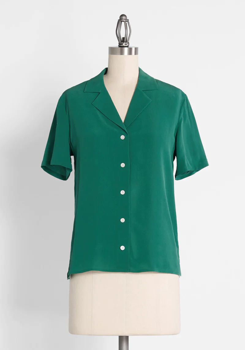 Call It a Classic Silk Camp Collar Shirt | ModCloth