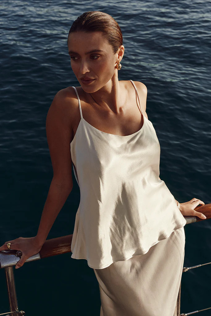 MYA CREAM SATIN CAMI | DISSH