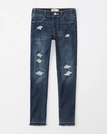 ripped pull-on jean leggings | abercrombie kids US