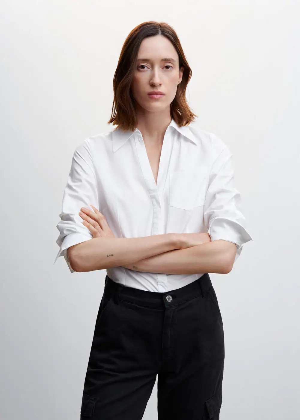 Camicia cotone pinces -  Donna | Mango Italia | Mango IT