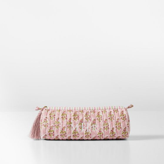 Block Print Quilted Cosmetic Pouch | Mark and Graham