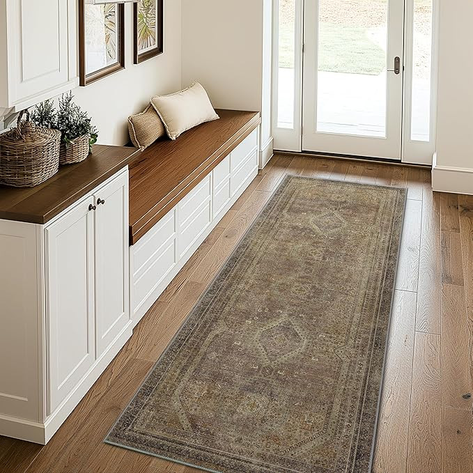 GENIMO Runner Rug 2x5 Non Slip Hallway Runner Rugs, Machine Washable Low Pile Lightweight Mat for... | Amazon (US)