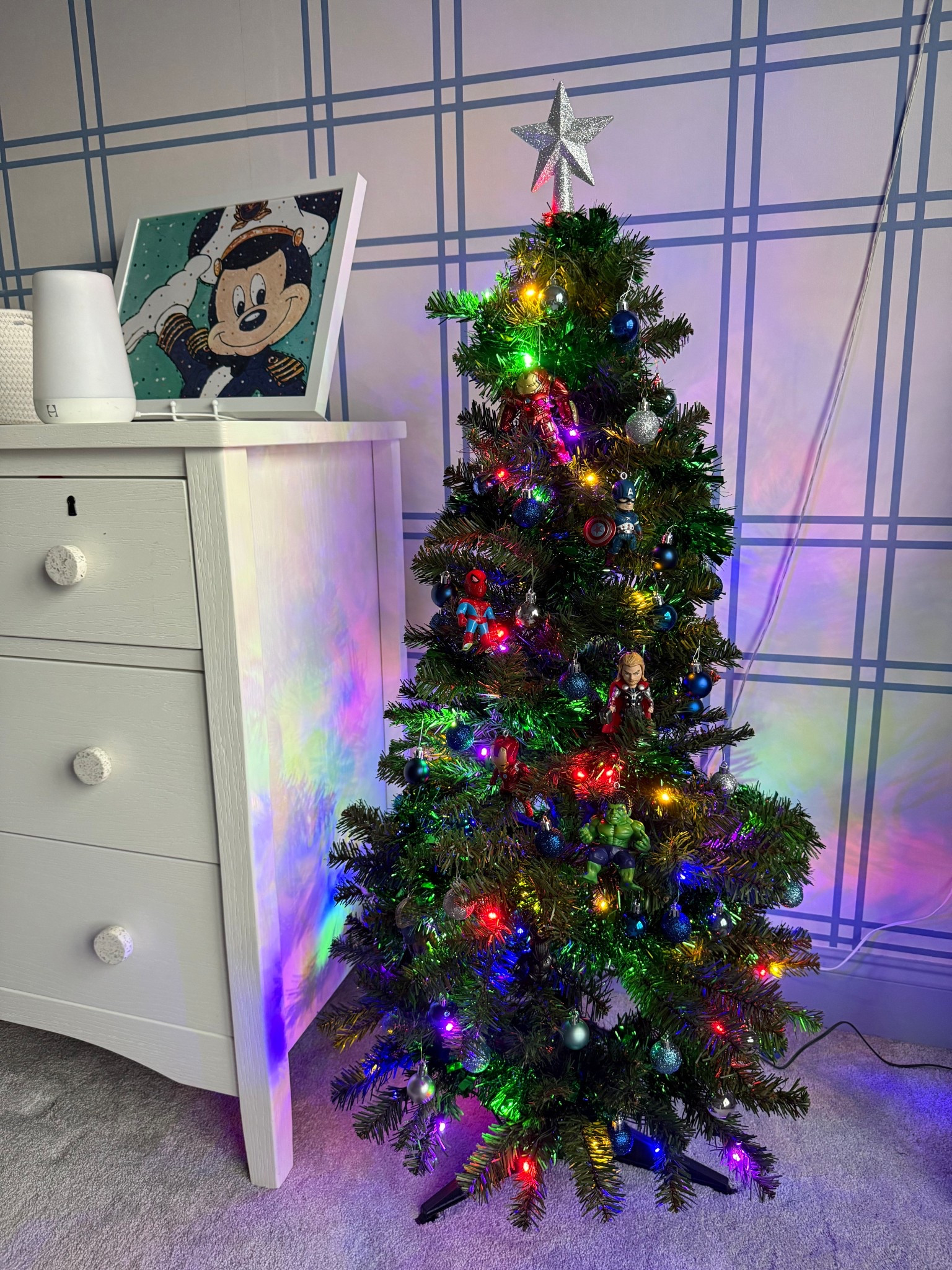 Superhero tree in full force this Christmas for my son! My superhero obsessed child is now obsessed with his superhero tree! This season truly is the most magical time of the year🩵 #christmas #christmastree #christmasdecorations #superhero #superherotree #superheroornaments #characters #characterornaments #target #amazon 

#LTKKids #LTKHoliday #LTKFindsUnder50