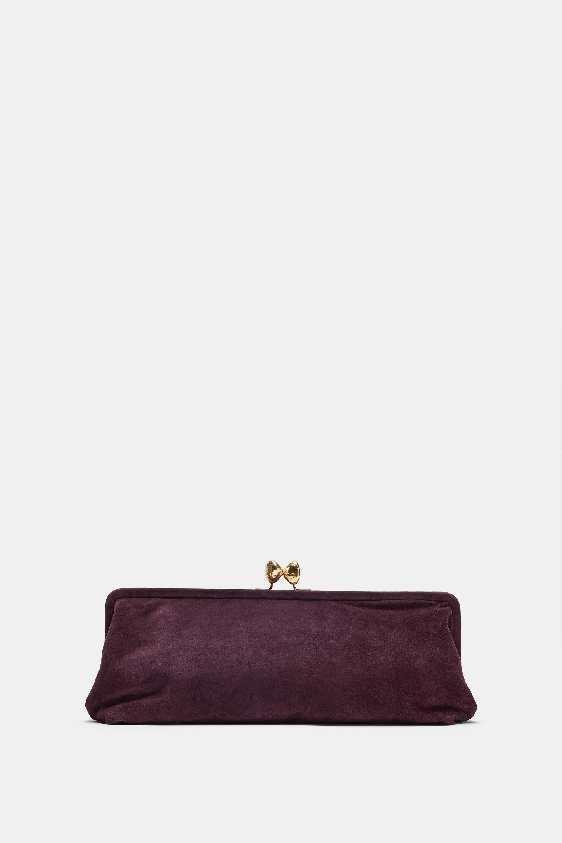 LEATHER CLUTCH - Burgundy Red - ONE SIZE ONLY | Zara US