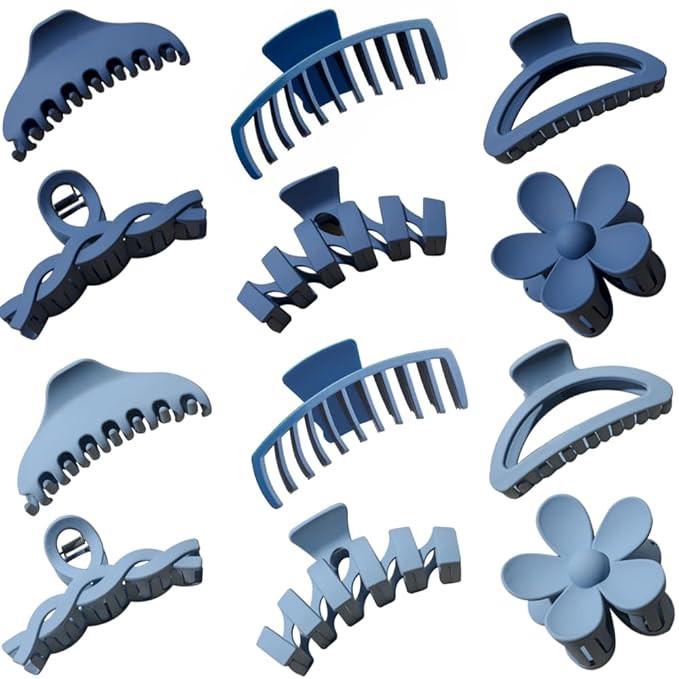 12 Pcs Claw Clips, Multi-Shapes Hair Clips for Women Girls, Non-Slip Large Jaw Claw Clips for Thi... | Amazon (US)