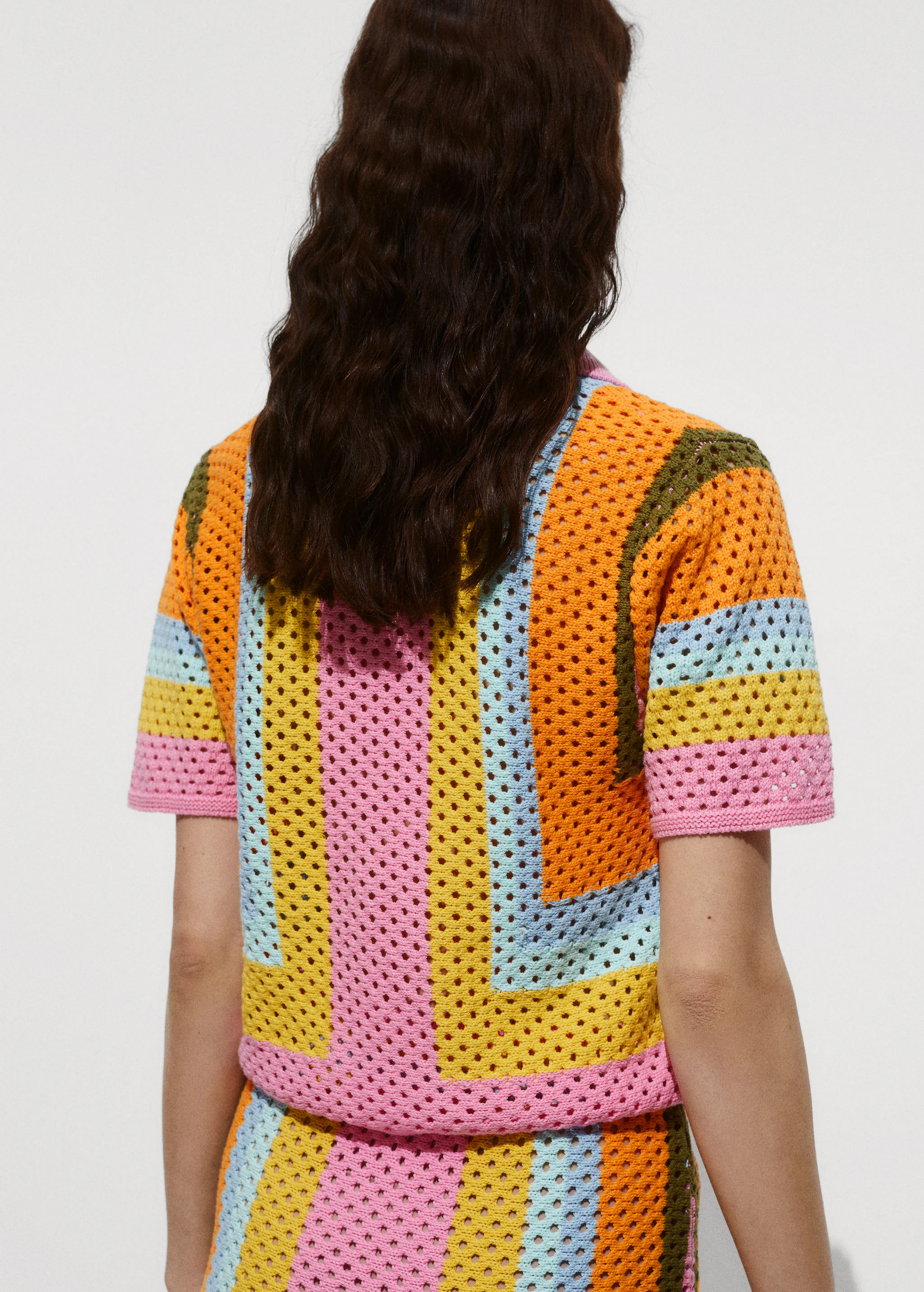 Combined crochet polo shirt | MANGO (US)