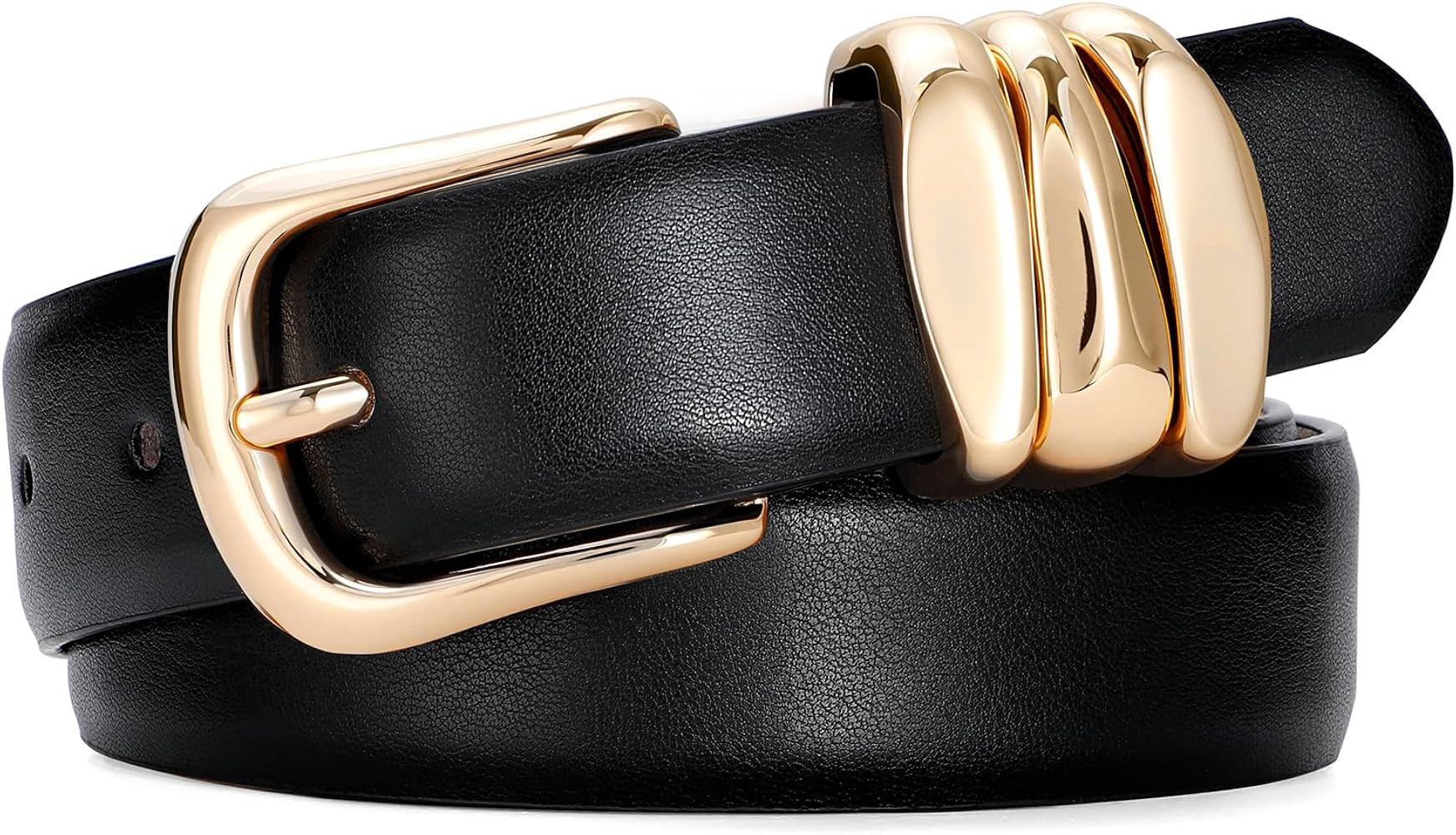 SANSTHS Belts for Women for Jeans Pants Dresses, Plus Size Belts for Women with Fashion Gold Buck... | Amazon (US)