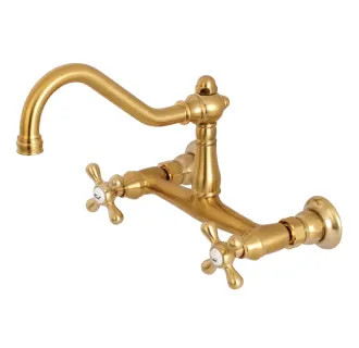 Vintage 1.2 GPM Wall Mounted Bridge Widespread Bathroom Sink Faucet | Build.com, Inc.