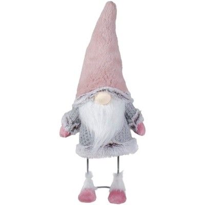 Northlight 17" Pink and Gray Bouncy Gnome Standing Christmas Decoration | Target
