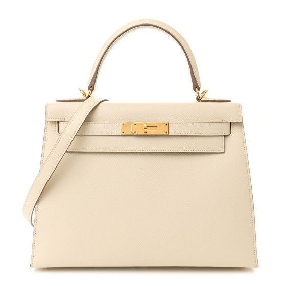 Epsom Kelly Sellier 28 Craie | FASHIONPHILE (US)