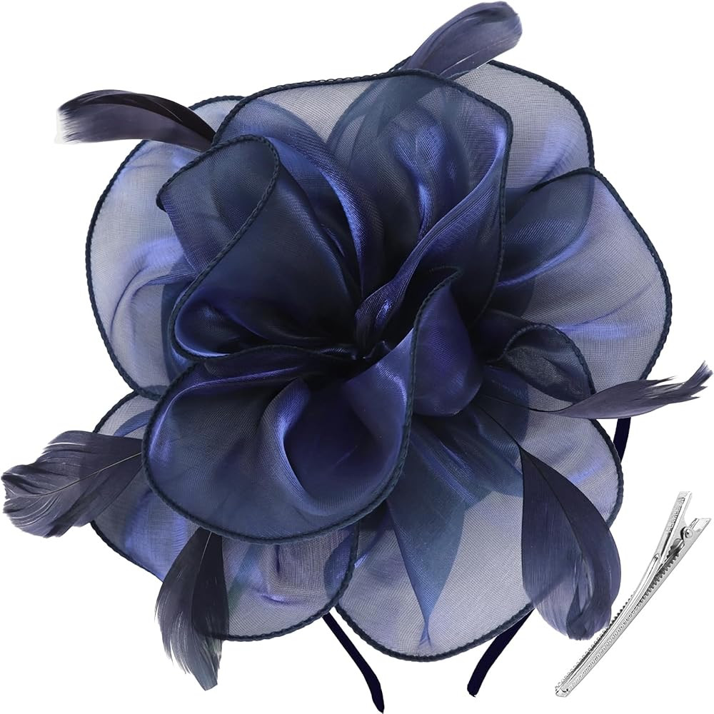 DRESHOW Fascinators Hat Tea Party Headwear Ribbons Feathers on a Headband and a Clip for Women | Amazon (US)
