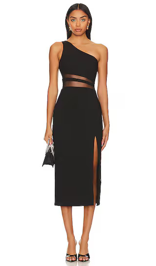Midi Nolita Dress | Black Midi Dress Black One Shoulder Dress Midi Wedding Guest Dress Midi Dresses | Revolve Clothing (Global)