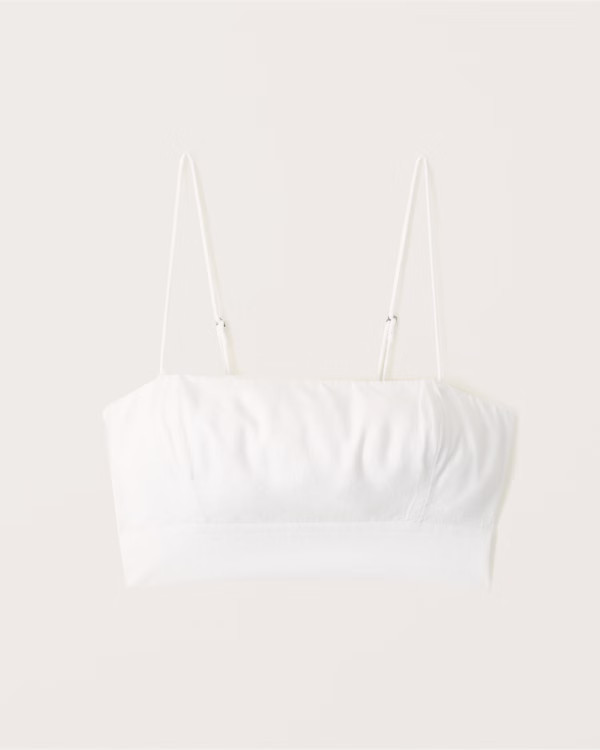 Cropped Linen-Blend Top | Abercrombie & Fitch (US)