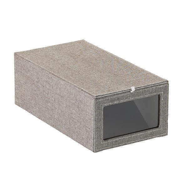 Case of 6 Cambridge Drop-Front Shoe Box Grey | The Container Store