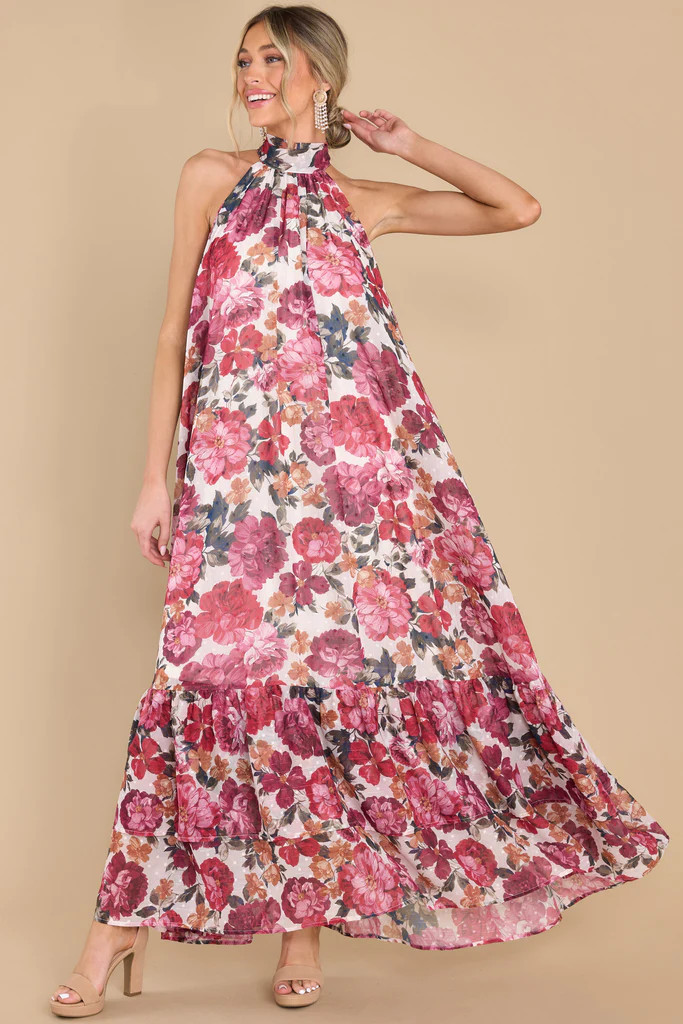 Singing Love Songs Ivory Multi Floral Print Maxi Dress | Red Dress 