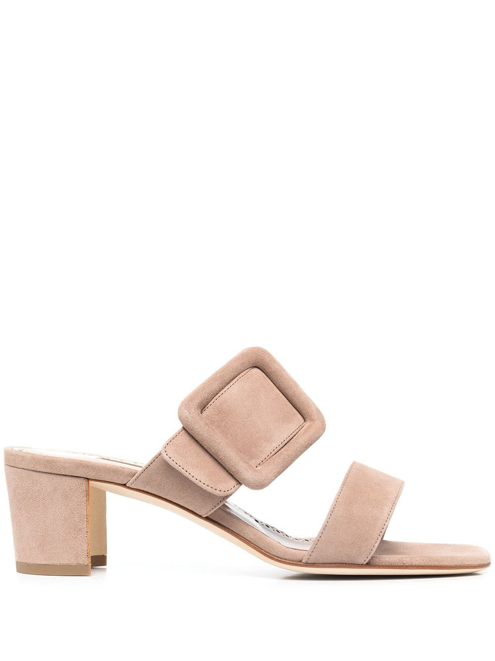 Manolo Blahnik large-buckle sandals - Neutrals | Farfetch Global