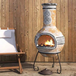 Bungalow Rose Comolli Clay Wood Burning Chiminea | Wayfair Professional