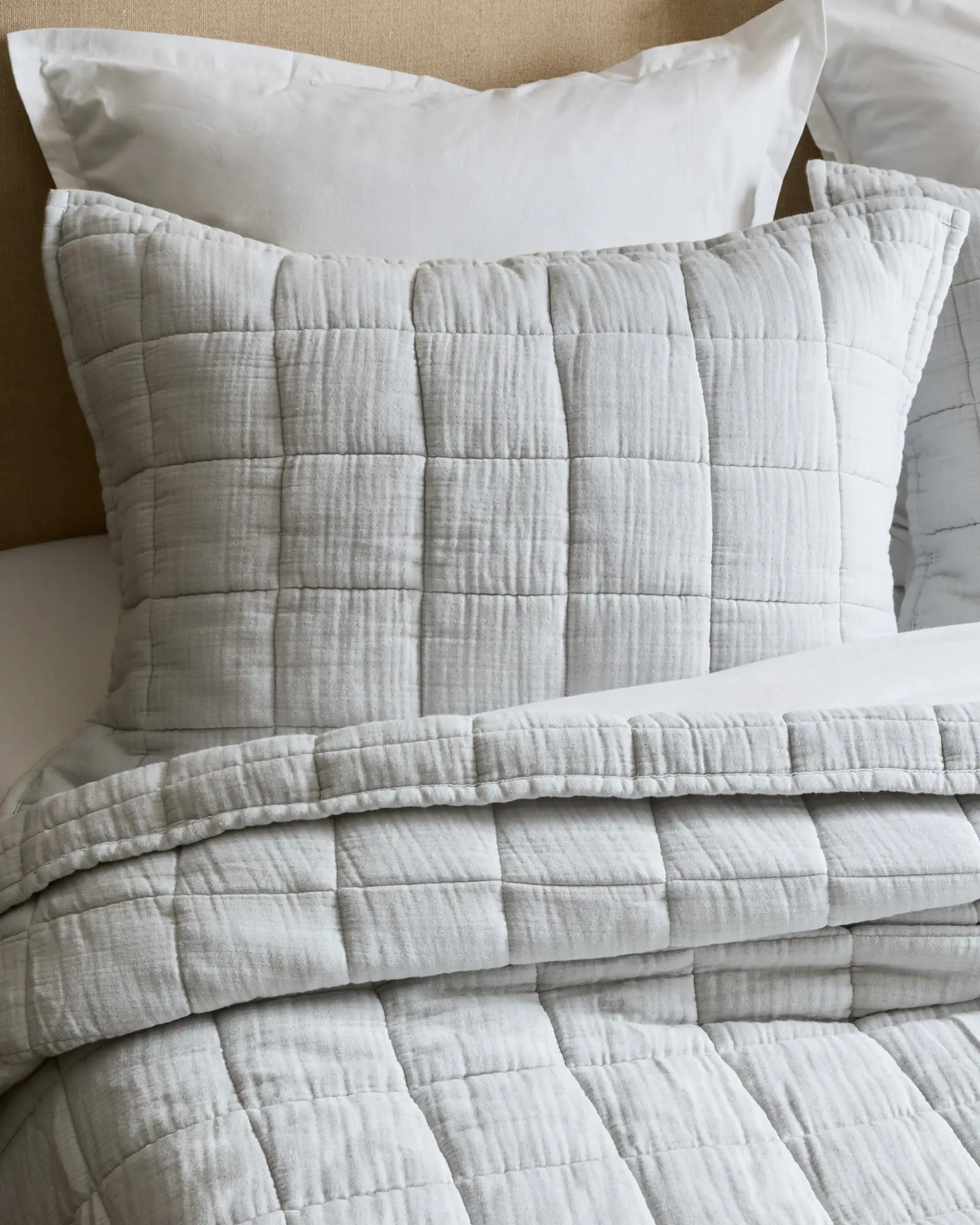Organic Cotton Gauze Box Quilt Sham Set | Quince