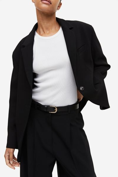 Leather Belt - Black/gold-colored - Ladies | H&M US | H&M (US + CA)