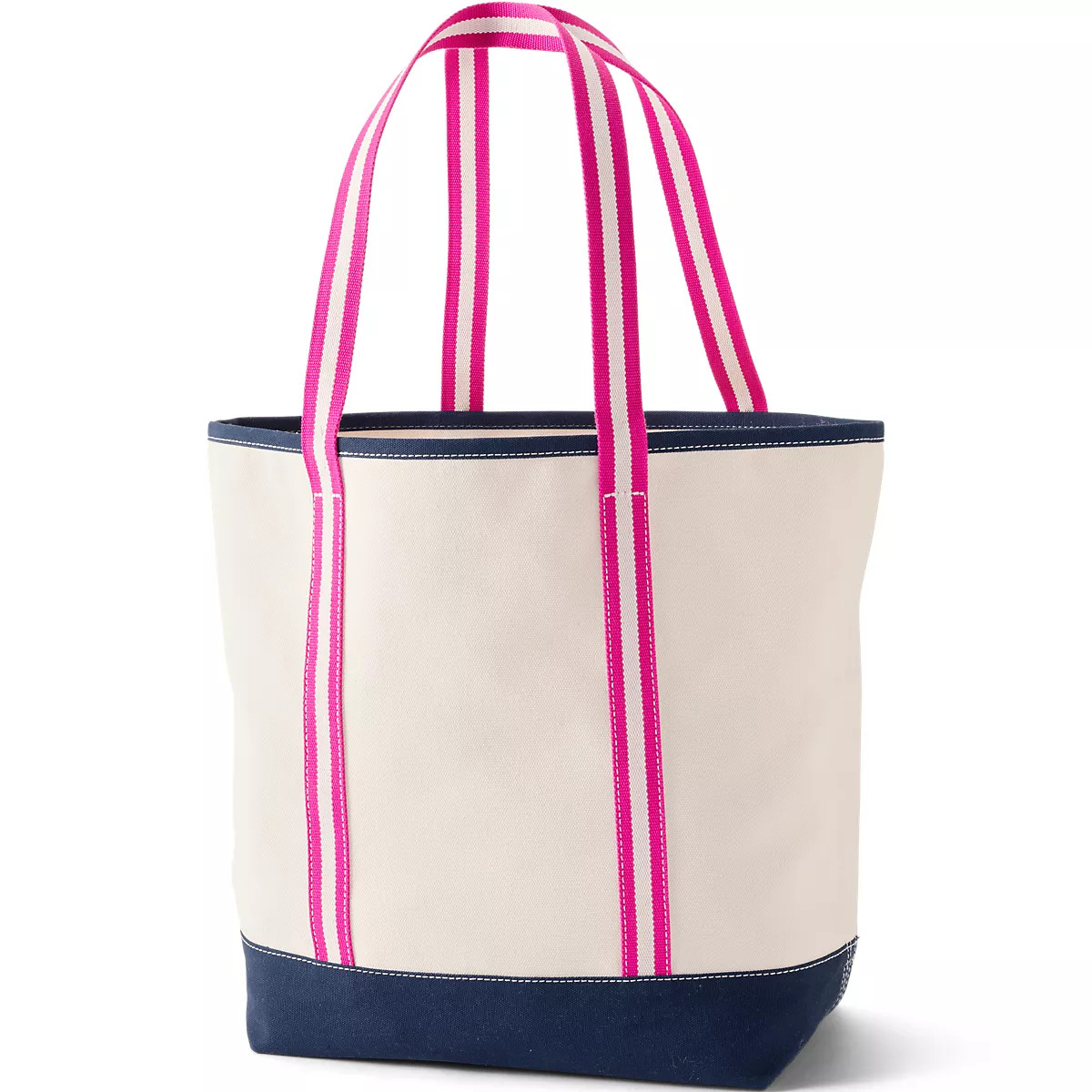 LE x T and T Large Open Top Long Handle Canvas Tote | Lands' End (US)