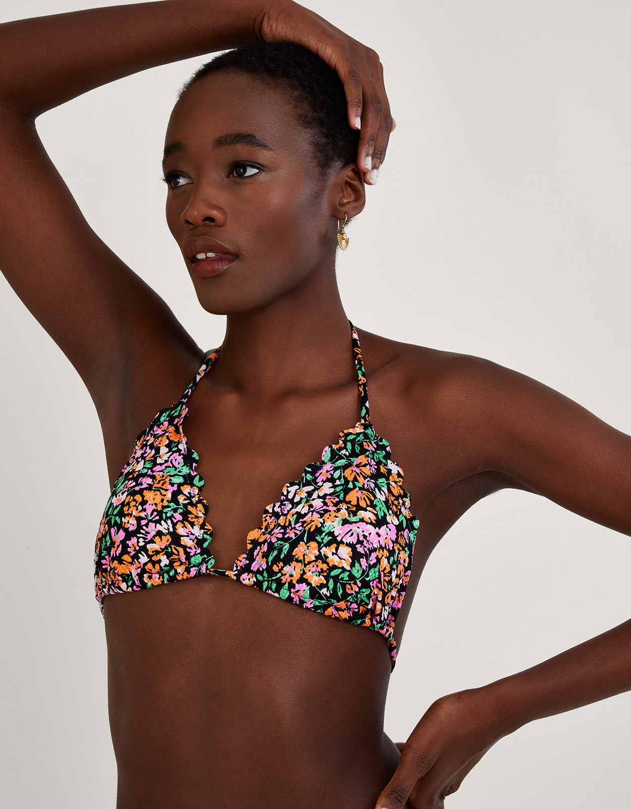 Ditsy Print Bikini Top Black | Monsoon (UK)