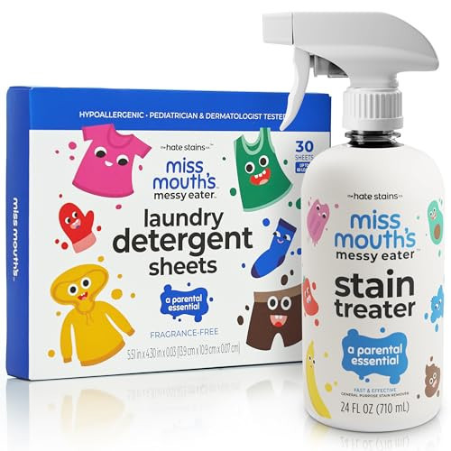 Miss Mouth's Messy Eater Stain Treater Spray - 16oz Stain Remover and Laundry Detergent Sheets - Newborn & Baby Essential | Amazon (US)