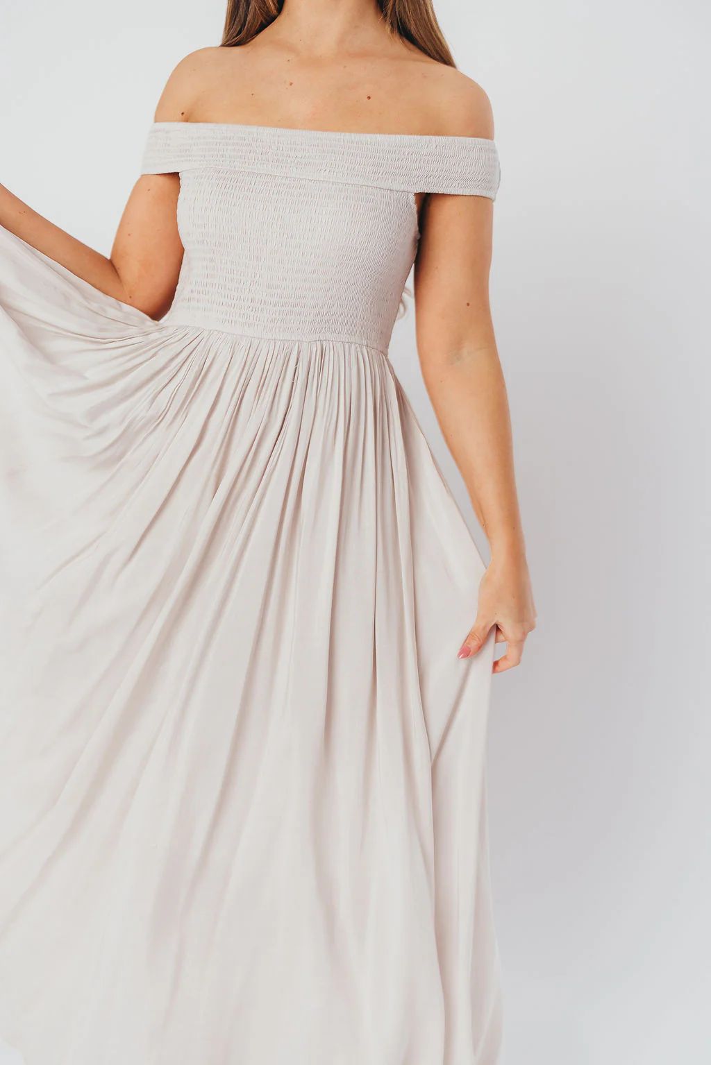 Tatiana Modal Off-the-Shoulder Maxi Dress in Porcelain | Worth Collective