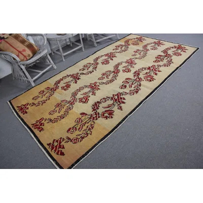 Turkish Rug with Traditional Floral Design in Beige for a Bohemian Inspired Living Room Decor | Wayfair North America