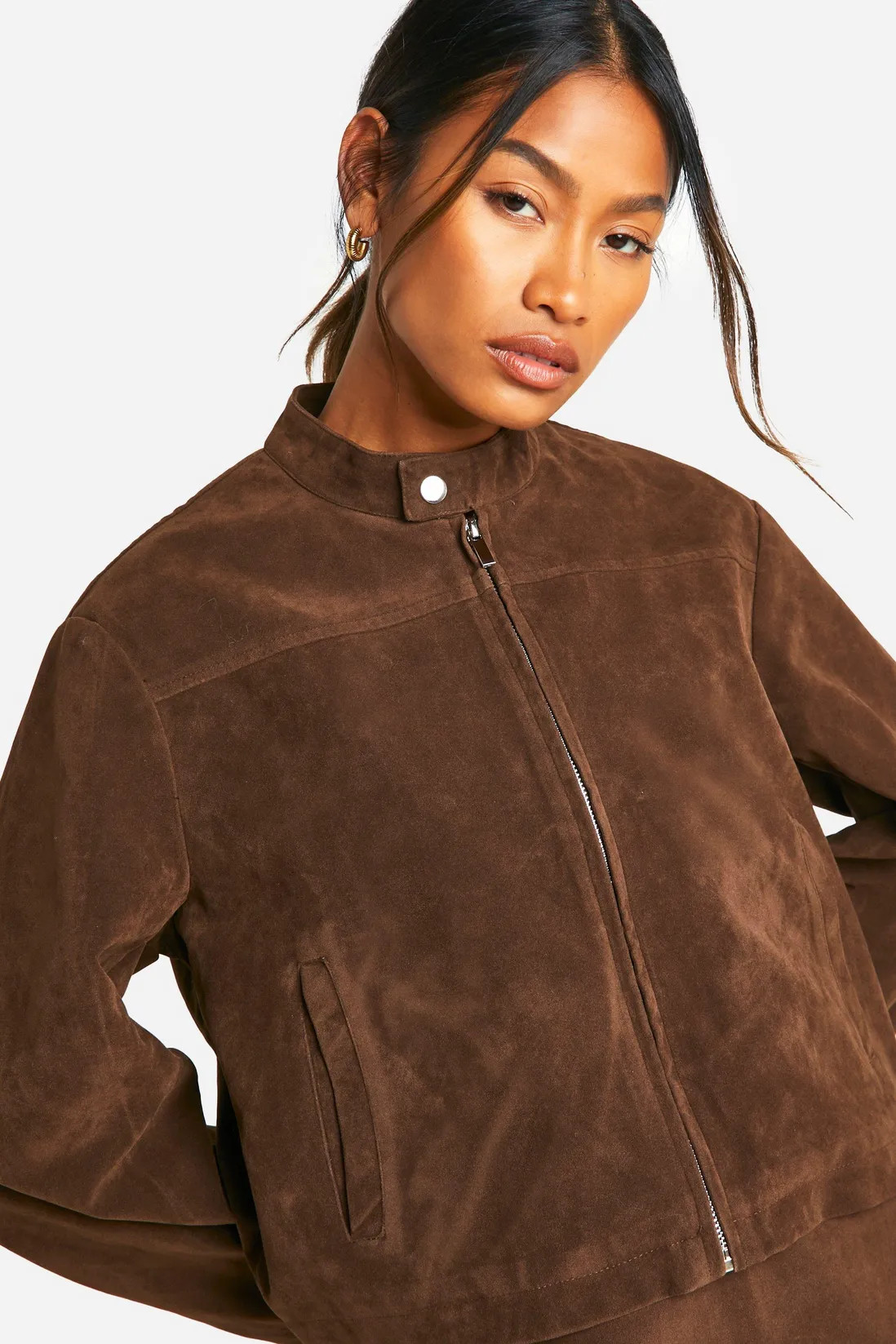 Vintage Suede Look Zip Up Jacket | Boohoo.com (UK & IE)