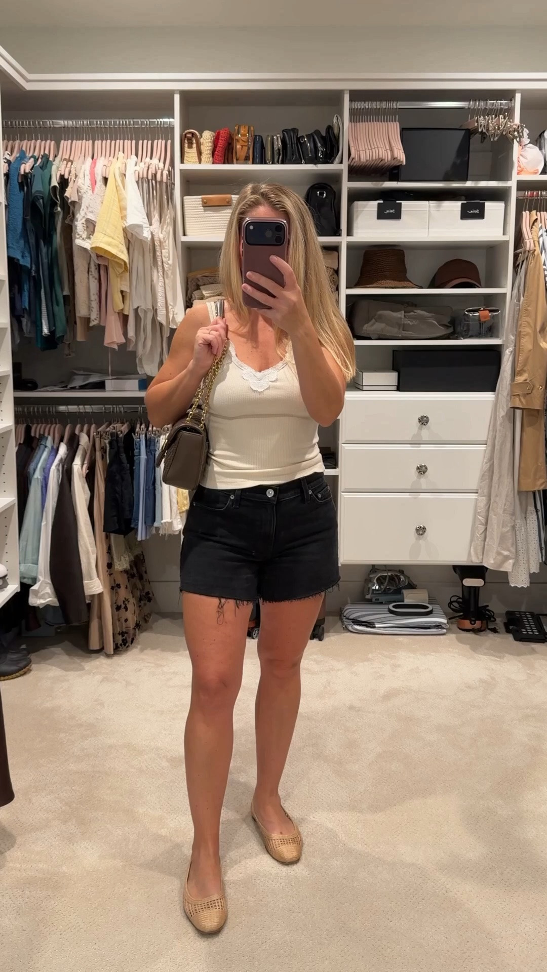 Weekend outfit, elevated. 🤍

A great pair of black denim shorts is one of the hardest-working pieces in my summer wardrobe. I paired mine with a lace-trim tank, woven flats, and a taupe shoulder bag for an effortless look that works for brunch, vacation, errands, or date night.

If you’re looking for summer outfit ideas, casual chic style, petite outfit inspiration, vacation outfits, or elevated everyday basics, I’ve linked everything I’m wearing. These are the pieces I reach for again and again because they mix and match with almost everything in my closet.

Save this look for your next warm-weather outfit. ✨

#LTKStyle #SummerOutfit #PetiteStyle #CasualChic #EverydayStyle #VacationOutfit #CapsuleWardrobe #NeutralStyle #WardrobeEssentials #Over40Style #WeekendStyle #LTKFinds

#LTKootd #LTKPetite #LTKSeasonal