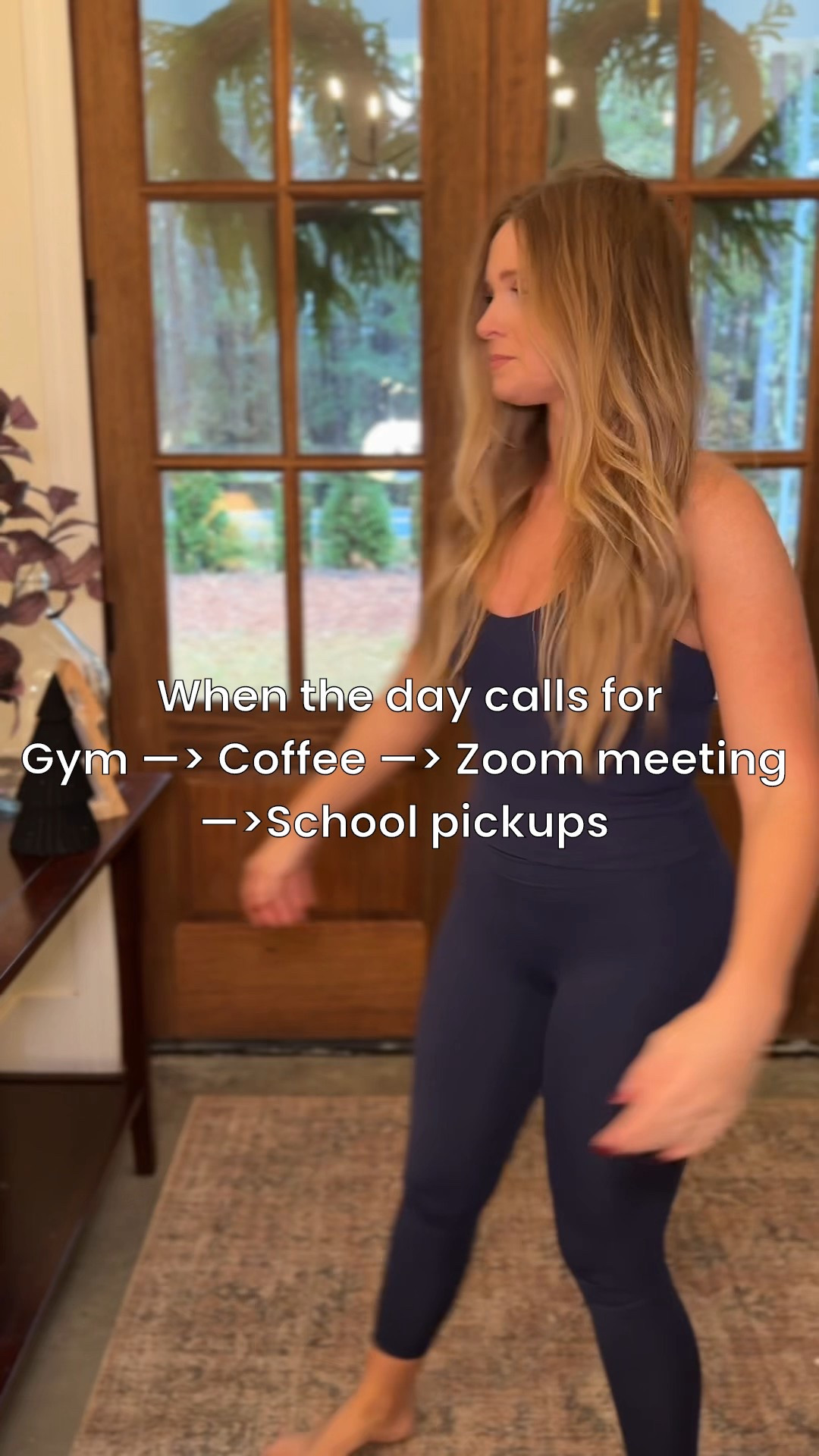Gym ➜ coffee ➜ Zoom ➜ school pickup…
This navy workout set + ruffle pink cardigan is doing all the jobs today.
Comfy, cute, and mom-schedule approved. 💙💗

	•	navy workout set outfit
	•	matching active set outfit
	•	gym to coffee outfit
	•	athleisure winter outfit
	•	pink ruffle cardigan
	•	mom outfit ideas
	•	cozy everyday outfit
	•	activewear styling ideas
	•	casual winter outfit
	•	easy mom style
	•	athleisure with boots
	•	workout set layered outfit


#LTKmomlife #LTKdayinmylife #LTKootd
