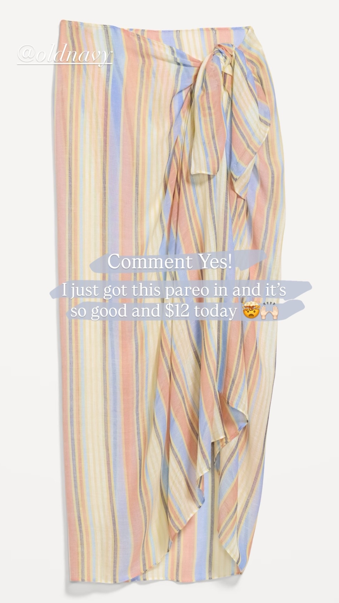 I just got this pareo in and it’s so good and $12 today 🤯🙌🏻 Comment Yes!  @oldnavy