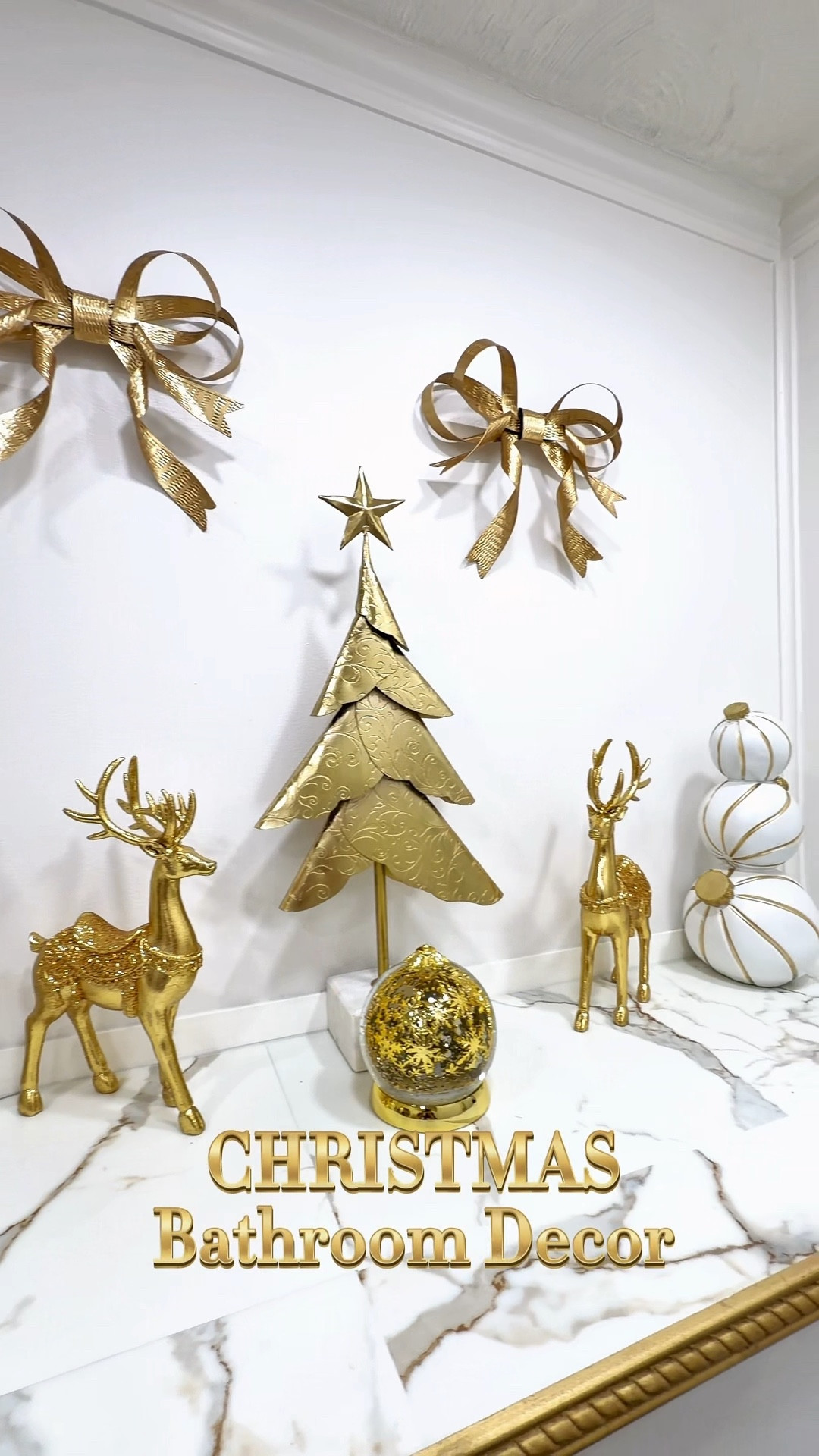 Decorating my bathroom for Christmas. My husband did help me, which made things quick and fun to do. Stay Tuned! Up next I will be decorating my ????? Comment down below which space of my home I will be decorating next????? #christmas #christmastime #christmasdecor #christmasdecorations #christmastree @At Home @HomeGoods @Amazon 

#LTKHoliday #LTKHome #LTKGiftGuide