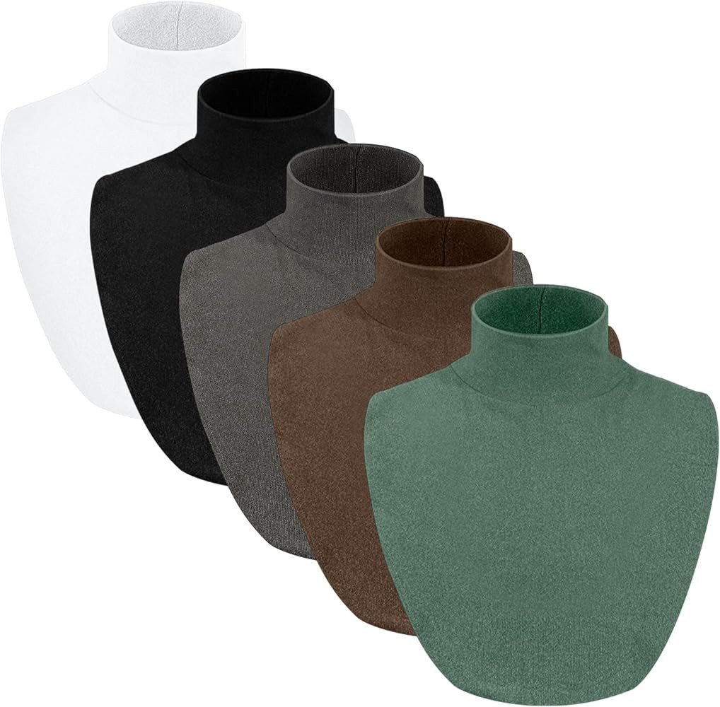 5 Pieces Fake Turtleneck Collars Detachable Dickey Collar Half Top Mock Blouse False High Warmer ... | Amazon (US)