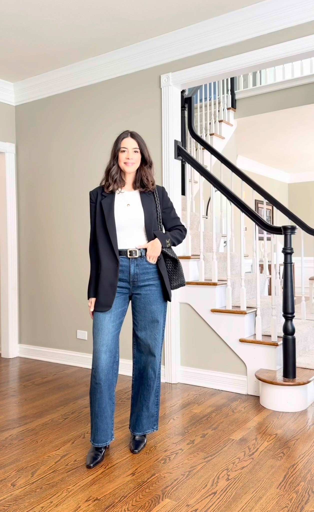 Business casual 
Office outfit with jeans Business Casual 
Jeans TTS - I love these jeans. They are so comfortable and this wash is classic and elevated. I’m wearing a size 27 regular (I’m 5’6”)
Top size medium
Blazer size 4
Boots are sold out so I linked a very similar option

#LTKSeasonal #LTKWorkwear #LTKootd