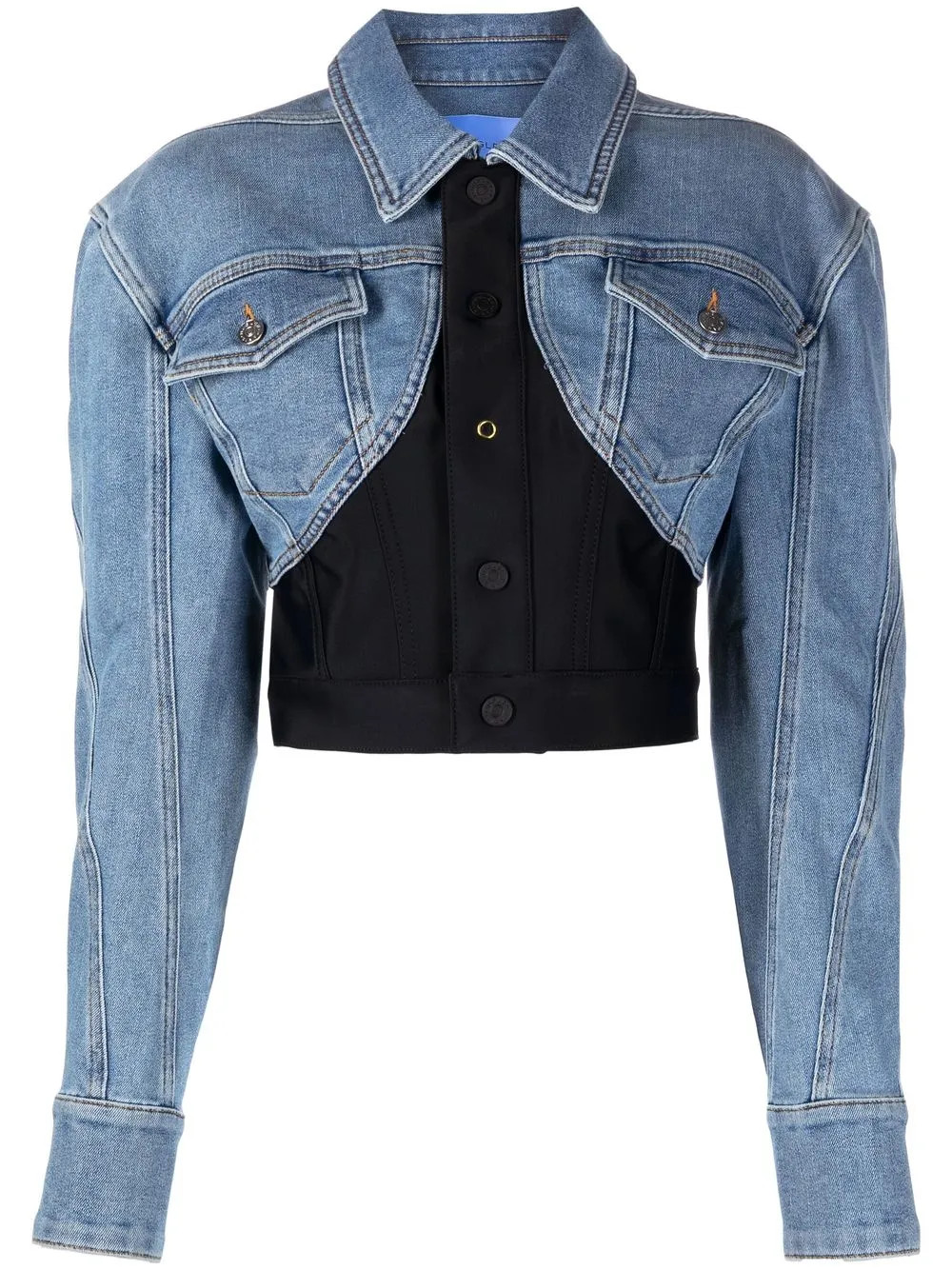 Mugler corset-style Denim Jacket - Farfetch | Farfetch Global