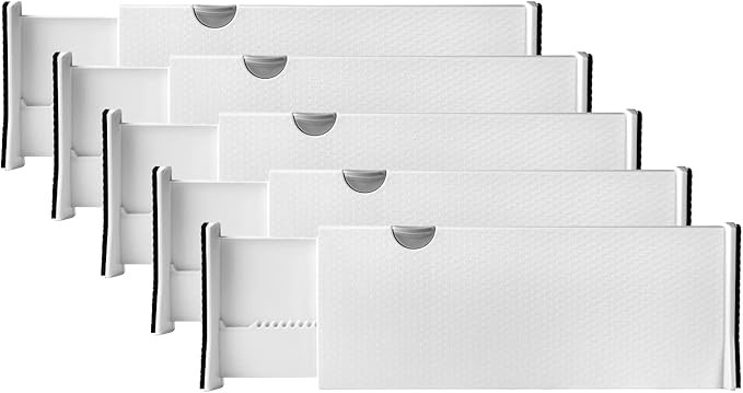 Rapturous 5 Pack Deep Drawer Dividers – 5 Inch High, Expandable from 13-22 Inches, Dresser Draw... | Amazon (US)