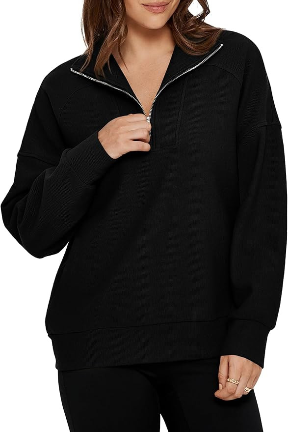 Glamaker Womens Sweatshirts Casual Essentials Pullover Fall Half Zip Tops Preppy Shirt Long Sleev... | Amazon (US)