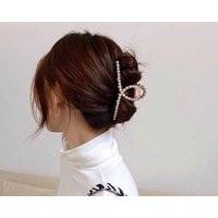 Large Claw Clip, Pearl Hair Clip, Hair Accessories, Silver Clips, White Clip | Etsy (US)