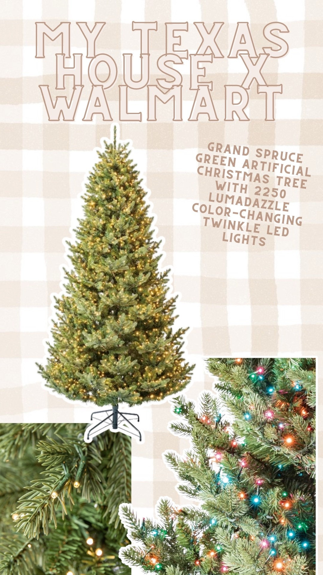 It’s giving the Home Depot tree but cheaper!!!! Comes in 6.5 and 7.5 ft! 

Pre-Lit Grand Spruce Green Artificial Christmas Tree Color-Changing Twinkle LED Lights, by My Texas House