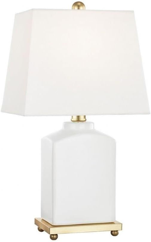 MITZI HUDSON VALLEY LIGHTING Brynn - 1 Light Table Lamp-Cloud/Aged Brass Finish | Amazon (US)